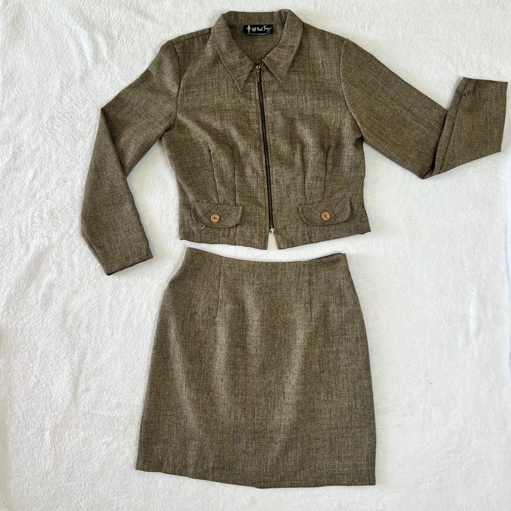 Vintage All That Jazz Y2K Cropped Jacket & Mini Skirt Corp-Grunge Clueless